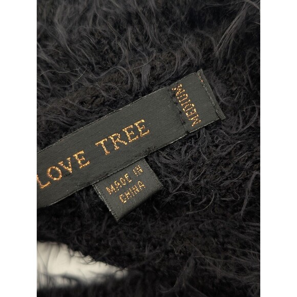 Love Tree Black Fuzzy Super Soft Womens Round Neck Sweater Size Medium - Picture 3 of 7